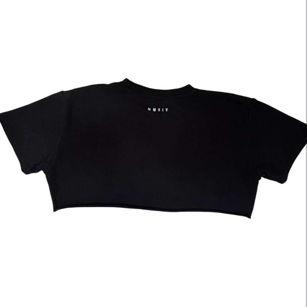 YoungLA Vixmm Black Cropped Crewneck Sweatshirt